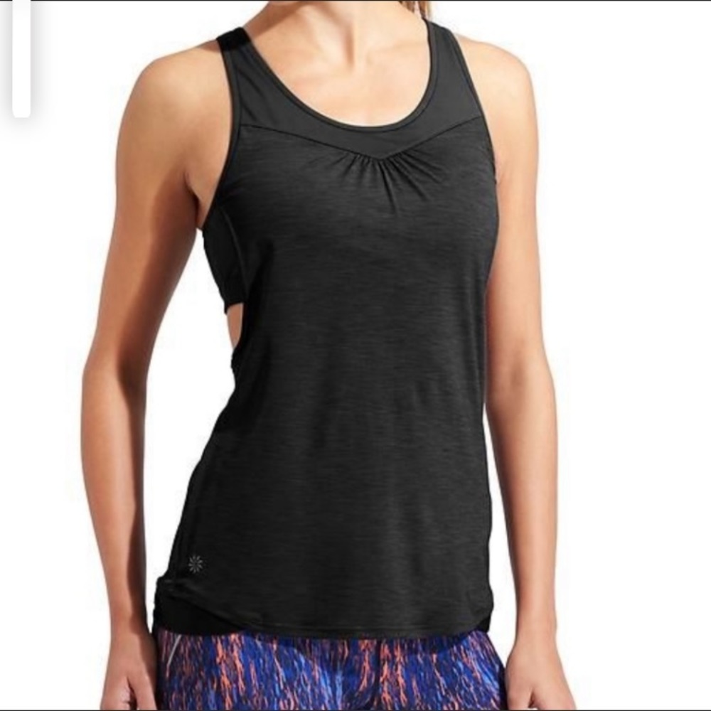 New Athleta Gel Mesh Supercharged Tank Black Sz XXS
